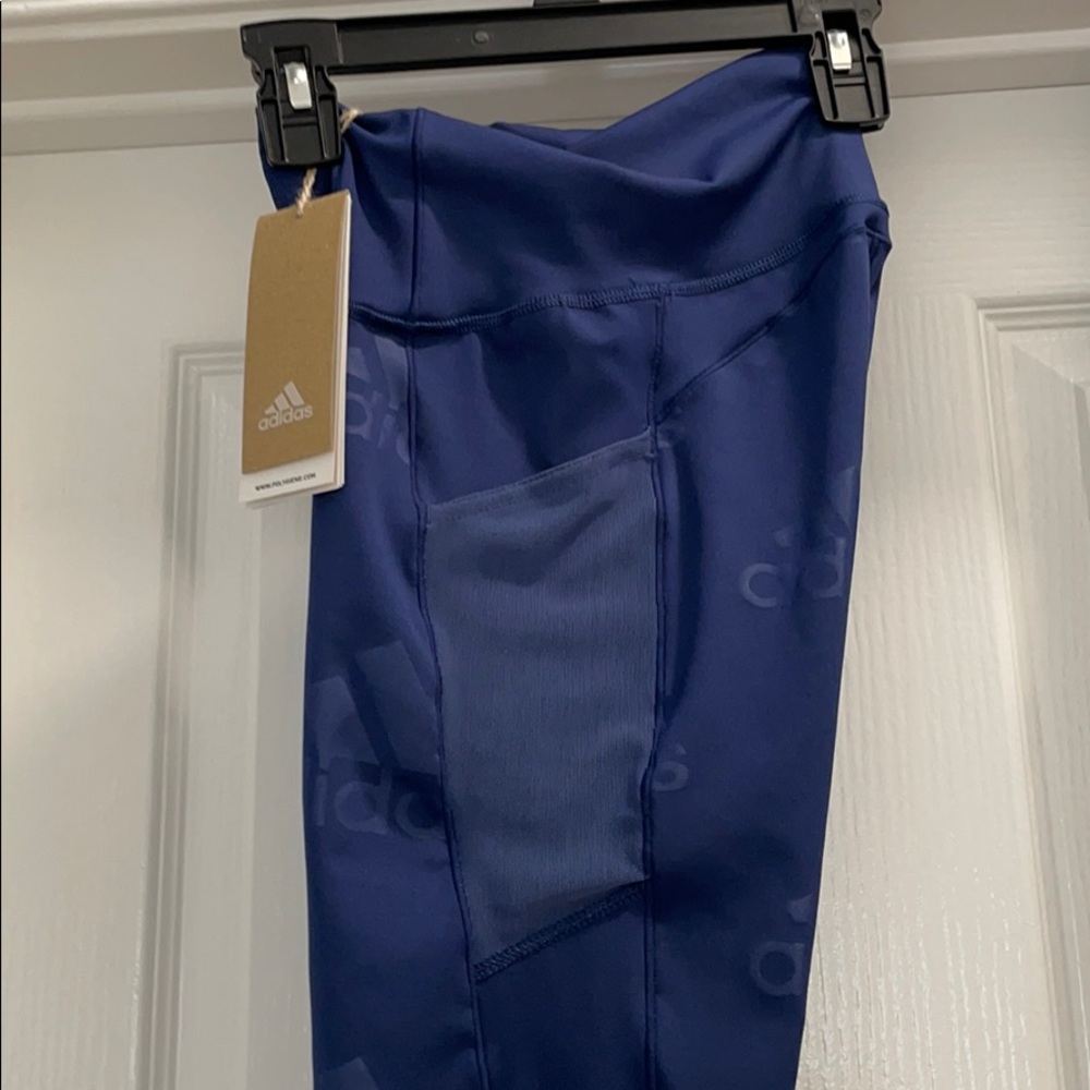 Adidas XS blue and black leggings NWT (2) - Picture 2 of 8